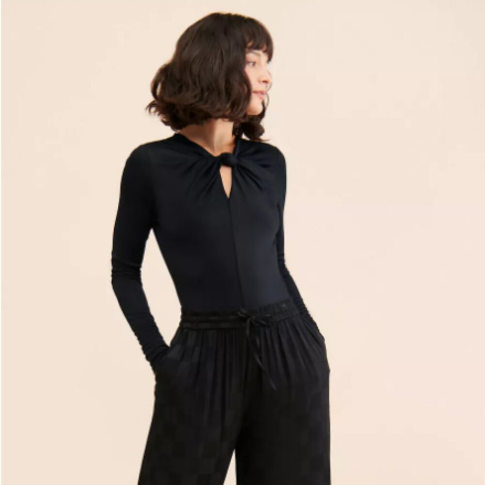 FARM Rio Twist-Front Cutout Bodysuit